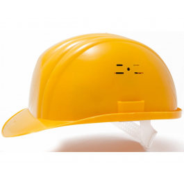 Защитная каска строителя желтая