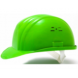 Захисна каска будівельника зелена