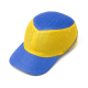 Каска-бейсболка ударопрочная со светоотражающей лентой (цвет  сине-жёлтый)