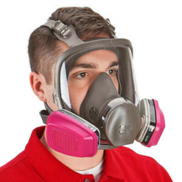 Полнолицевая маска респиратор 3M 6800 с фильтрами 60926 ртуть, аммиак, хлор, кислоты, пары и газы